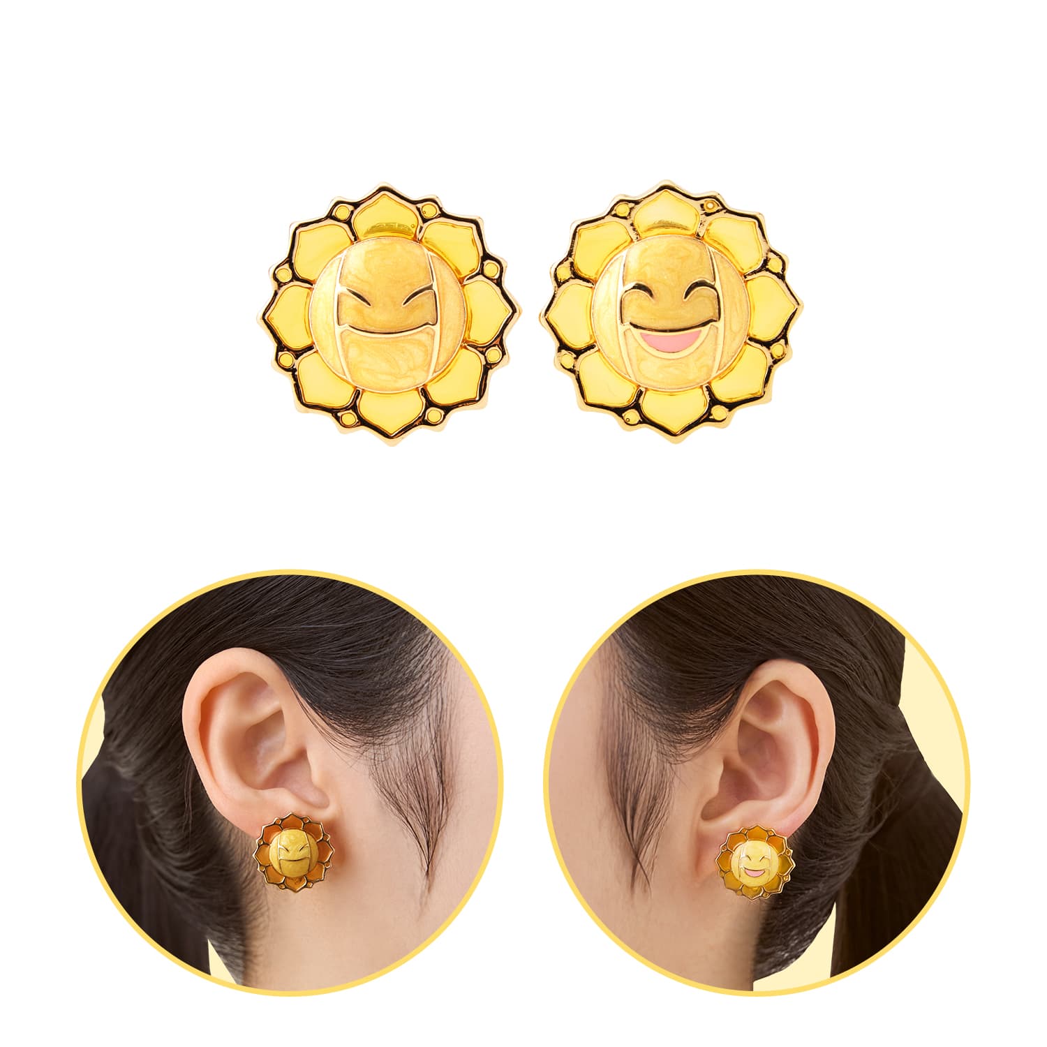 Clip Earrings Midarezaki Sunflora
